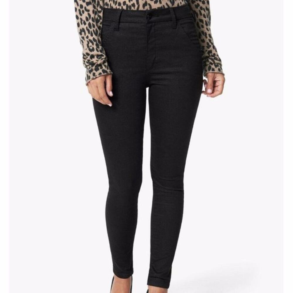 Joe's Black Hi(rise) Honey Shimmer Plaid Curvy Ankle Skinny Jeans 25 NWT